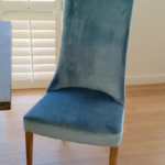 Dining Chair in fabric Mystere from Warwick Fabrics colour Wedgewood