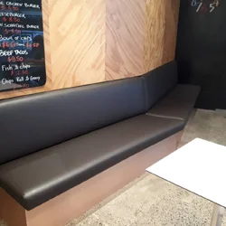Sydney cafe reupholstered long bench